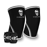 Elbow Sleeves (1 Pair) W/Wrist Wraps - Support & Compression for Powerlifting, Weightlifting, Bench & Tendonitis - 5mm Neoprene Sleeve - For Men & Women (Large)