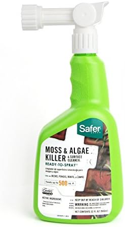 Safer Brand 5324-6 Moss and Algae Killer and Surface Cleaner, 32 oz. Hose Sprayer