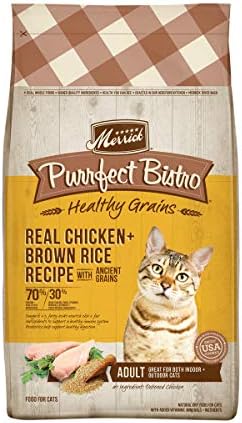 Merrick Purrfect Bistro Premium Healthy Grains Dry Cat Food For Adult Cats, Real Chicken And Brown Rice Recipe - 4.0 lb. Bag