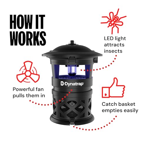 DynaTrap DT1130SR Mosquito & Flying Insect Outdoor Trap and Killer – Kills Mosquitoes, Flies, Wasps, Gnats, & Other Flying Insects – Protects up to 1/2 Acre