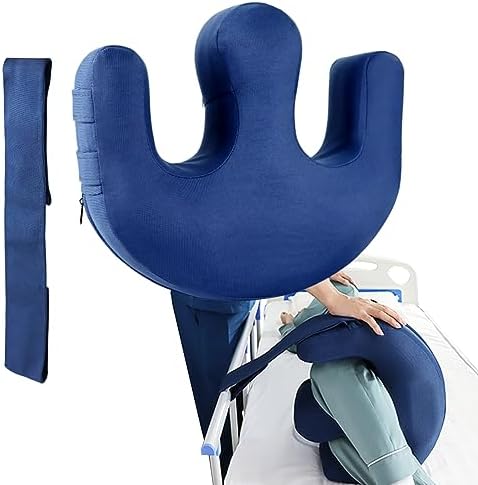 YHK Inflatable Turning Device, Bedridden Turnover Pillow, Prevent Muscle Atrophy with Polyester Removable Pillowcase U-Shaped Multifunctional Turning Pillow, Bedridden Nursing Supplies(Dark Blue)