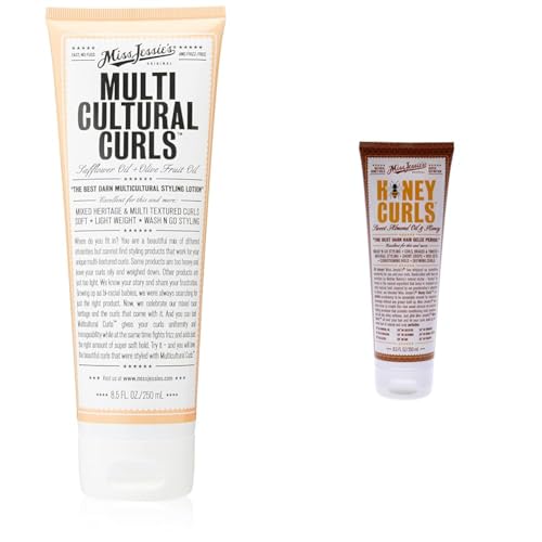 Miss Jessie's Multi Cultural Curls Unisex Cream, 8.5 Ounce (Pack of 1) & Honey Curls Unisex Emulsion 8.5 oz