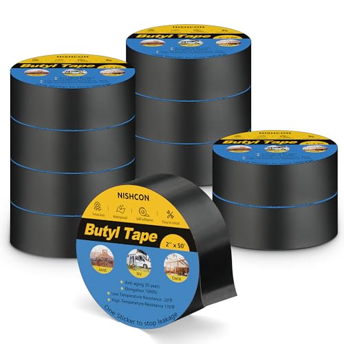 Butyl Tape 2" x 50', Deck Joist Tape for Decking, Waterproof and Anti-Corrosion for Extend Deck Life, 10 Rolls