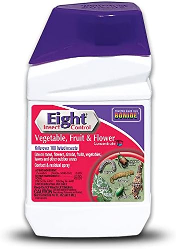 Bonide Eight Insect Control Vegetable, Fruit & Flower, 16 oz Concentrate Long Lasting Insecticide for Beetles and More