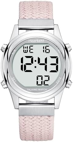 Digital Talking Watch for Ladies with American Accent Voice LCD Big Numbers Watch for Visually impaired, Elderly or Blind People
