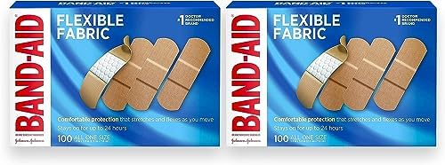 Band-Aid Brand Sterile Flexible Fabric Adhesive Bandages, Comfortable Flexible Protection & Wound Care for Minor Cuts, Pad Designed to Cushion Painful Wounds, 2 Pack, 100 Ct
