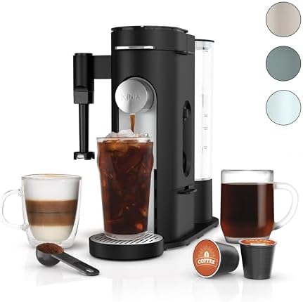 Ninja PB051 Pods & Grounds Specialty Single-Serve Coffee Maker, Compatible with K-Cups, Built-In Milk Frother, 6-oz. Cup to 24-oz. Travel Mug Sizes, Black (Renewed)