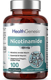 B-3 Nicotinamide 500 mg 100 Vcaps - Nicotinic Amide Niacin Natural Flush-Free Vitamin Formula - Supports Skin Cell Health