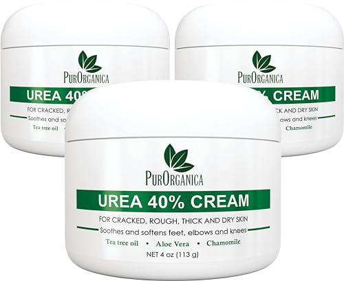 Urea 40% Cream – Made in USA – Foot Cream for Thick, Cracked, Rough, Dead & Dry Skin - Corn, Callus and Dead Skin Remover, Moisturizer For Feet, Elbows, Hands and Knees - Pack of 3