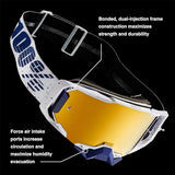 100% ARMEGA Premium Protective Sport Goggles with Ultra HD Lens & Nose Guard (Esterel - Mirror Blue Lens)