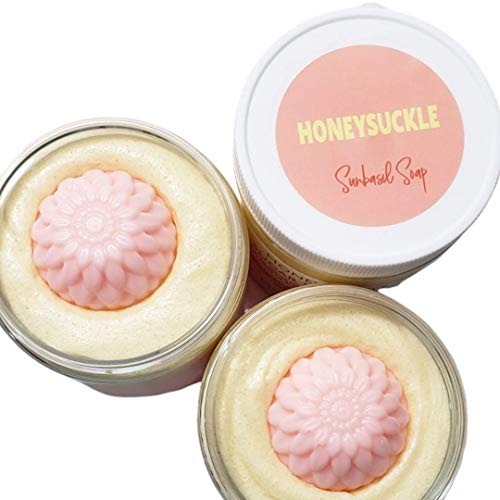 Honeysuckle Whipped Exfoliating Sugar Scrub. Handmade Soap