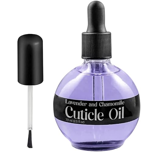C CARE Lavender and chamomile Cuticle Oil For Nails - Repairs Cuticles Overnight - Moisturizes and Strengthens Nails and Cuticles - Dropper & Brush included - 2.5oz
