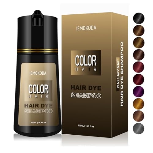 Hair Dye Shampoo for Gray Hair, 3 In 1 Natural & Long-Lasting Hair Color Shampoo, Instant Magic Hair Dye, Herbal Treated for Men Women,16.9 fl.oz (Wine Red)