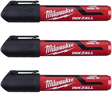 INKZALL™ Large Chisel Tip Marker Black (Pack 3)