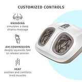 HoMedics Shiatsu Air 2.0 Foot Massager with Soothing Heat and Rhythmic Air Compression, 3 Customized Controls and Intensities, Washable Liner, At-Home Kneading Massage Relaxes Feet, 3 Speed Options