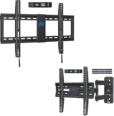 Mounting Dream TV Wall Mount Bundle, MD2163-K TV Mount for 42-70 Inch TVs, Fits 16, 18, 24 inch Studs, VESA 600x400mm and MD2377 TV Bracket for 26-55 Inch TVs, Max VESA 400x400mm and 60 LBS