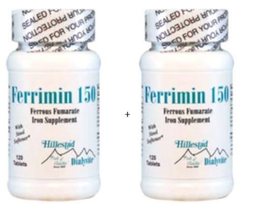 Dialyvite: Ferrimin 150 - Ferrous Fumarate Iron Supplement - 120 Tablets (2)