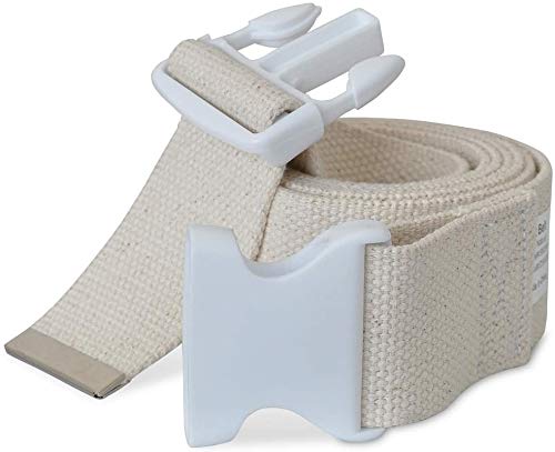 NYOrtho Plastic Buckle Gait Belt - Adjustable Machine Washable Strong and Durable Material Latex Free, Natural, 72"