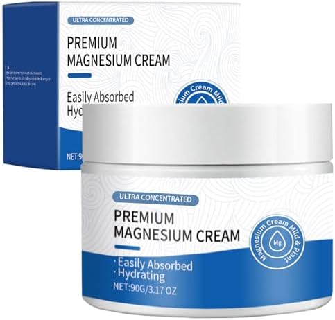Magnesium Lotion, Topical Magnesium Cream with High Concentration for Feet, Face, Neck, Body, Muscle, Relaxation | Easy Absorption-3.17 OZ/ 90 G