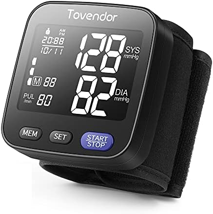 Wrist Blood Pressure Monitor, Tovendor Home Automatic Blood Pressure Cuff Wrist with Portable Carrying Case, 2 * 90 Reading Memory Dual Users Mode, 2 AAA Battery Included