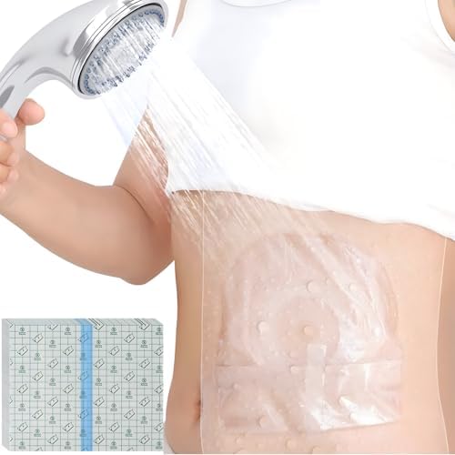 6" x 8" Ostomy Shower Cover [Pack of 50], Ostomy Bag Shower Protector Stoma Shower Guard Colostomy Shower Shields Waterproof Bandage for Women Men Showering