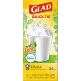 Glad Trash Bags, OdorShield Small Garbage Bags, Gain Original & Febreze, 4 Gal, 26 Count (Pack of 6)