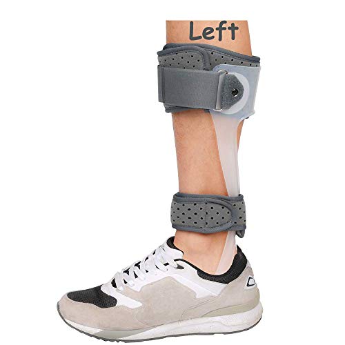 AFO Drop Foot Brace Medical Ankle Foot Orthosis Support Foot Drop Postural Correction Brace (Left/XL)