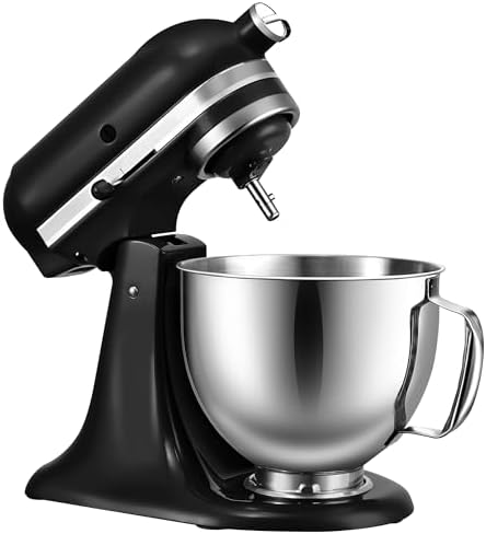 5 Quart Stainless Steel Mixer Bowl for KitchenAid Artisan & Classic Series 4.5&5 QT Tilt-Head Stand Mixers, Replacement Mixing Bowl for KitchenAid, Mixer Attachment for KitchenAid, Silver