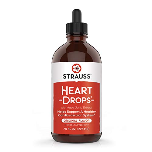 Strauss Naturals Heartdrops, Herbal Heart Supplements with European Mistletoe and Extracts of Aged Garlic, 7.6 fl oz Bottle, Original Flavor; Vegan, Non-GMO, Naturally Sourced Ingredients