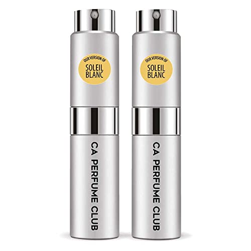 CA Perfume Impression of T. Ford Soleil Blanc For Women & Men Replica Version Fragrance Dupes Concentrated Long Lasting Eau de Parfum Spray Refillable Atomizer Bottle 0.27 Fl Oz-X2