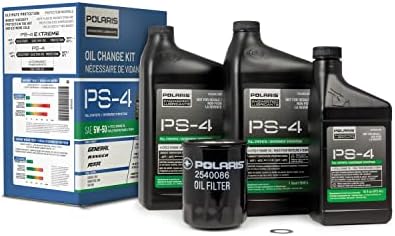 Polaris PS4 Oil Change Kit for Specific RANGER, GENERAL, RZR, ACE 900 XC Models With 4 Stroke Engine, Includes 2.5 Quarts PS-4 5W-50 Full Synthetic Oil, 1 Oil Filter, 1 Washer, UTV SxS ATV - 2879323