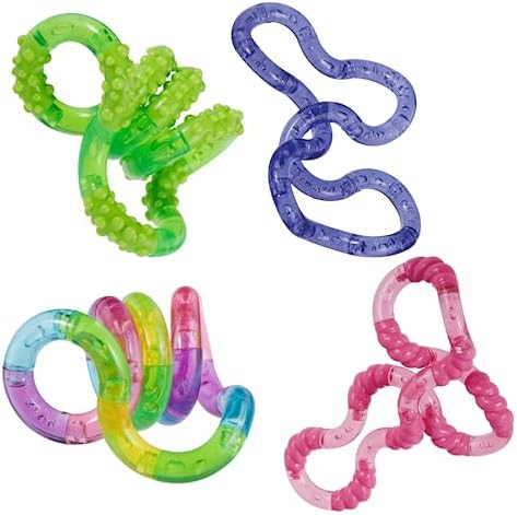 Tangle Crush 4-Pack Slime, Rainbow, Soda Pop, Galaxy - Twist Fidgets for Boys and Girls - Slime Tangle Fidget Jr
