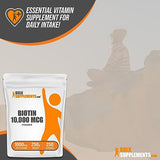 BulkSupplements.com Biotin 10000mcg Powder - Biotin Powder, Biotin Supplement, Biotin Vitamins for Hair Skin and Nails - Gluten Free, 1000mg per Serving (10mg Biotin), 250g (8.8 oz)