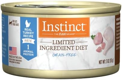Instinct Limited Ingredient Diet Grain Free Real Turkey Recipe Natural Wet Canned Cat Food by Nature's Variety, 3 oz. Cans (Case of 24)