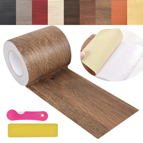 Wood Grain Repair Tape, 2.4inch X 32ft Self Adhesive Wood Colored Tape for Tables, Chairs, Baseboards, Doors, Windows, Floors, Handicraft DIY.