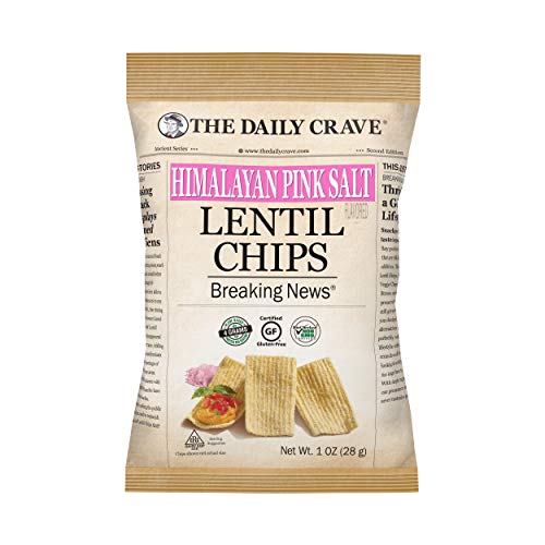 The Daily Crave Himalayan Pink Salt Lentil Chips, 1 Ounce (Pack Of 24) 4 G Protein, Gluten-Free, Non-Gmo, Kosher, Crunchy
