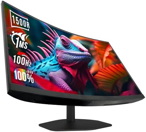 Sceptre Curved 27-inch Gaming Monitor 1500R 100Hz HDMI X2 DisplayPort 1ms 100% sRGB, Build-in Speakers Machine Black 2024 (C275W-FW100T)