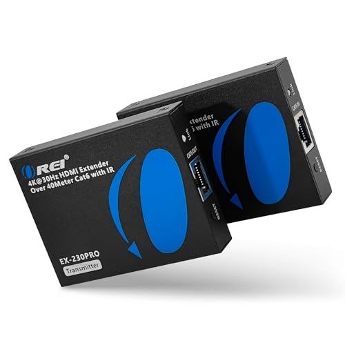 OREI HDMI Over Ethernet Extender Over Single CAT6/7 Ethernet Cable 4K@30Hz Up to 130 ft & 1080p Up to 230 ft (EX-230PRO)