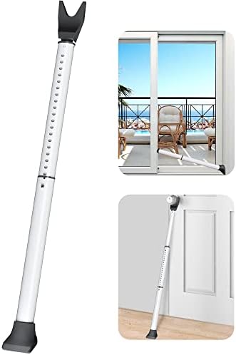AceMining Upgraded Door Security Bar & Sliding Patio Bar, Heavy Duty Stoppers Adjustable Jammer for Home, Apartment, Travel (1 Pack,White)