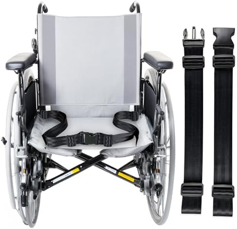 Adjustable 2-Point Wheelchair Safety Lap Belt – Anti-Fall Seat Belt for Seniors & Plus Size, Easy Install, 12-60" Adjustable