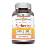 Amazing Formulas Berberine 1000mg Per Serving 250 Capsules Supplement | Non GMO | Gluten Free | Made in USA- Proudly Made in The USA with Guaranteed Purity & Potency