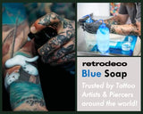 RetroDeco Ultra Concentrated 16.9oz Tincture of Blue Tattoo Soap USP: Makes 1.3 Gallons of Blue Soap with XL 16.9oz Squeeze Bottle For Skin and Piercings, Better Than Green Soap