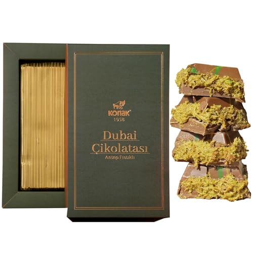 Dubai Chocolate 7oz Kunafa Pistachio Rich Milk Chocolate 200 Gram, Individually Wrapped Fresh, Premium Pistachio - Gift box for birthday - congratulations - Christmas Amazing Pack