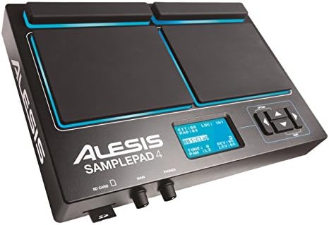 Alesis Sample Pad 4 | Compact Percussion and Sample Triggering Instrument with 4 Velocity Sensitive Pads, 25 Drum Sounds and SD/SDHC Card Slot,Black
