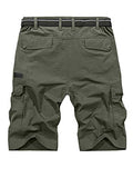 Jessie Kidden Mens Outdoor Casual Expandable Waist Lightweight Water Resistant Quick Dry Fishing Hiking Shorts #6222-Army green,30