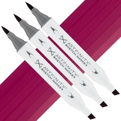 Artfinity Sketch Marker Sets - Set of 3 - Mahogany Red R2-6, Vibrant, Professional, Dye-Based Alcohol Markers for Artists, Drawing, Travel, & More