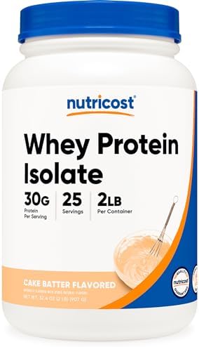 Nutricost Whey Protein Isolate Powder (Cake Batter, 2LBS)