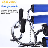 Walkers Disabled Children Cerebral Palsy Disabled Kids Walker Six Wheel Anti Tilt Foldable Belt Seat Adjustable Height Width, Disabled Auxiliary Equipment Rehabilitation Training Walking Aid