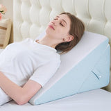 Sasttie Wedge Pillow for Sleeping Apnea, 9 & 12 Inch Adjustable Bed Wedge Pillow for Back Pain Relief, Cooling Memory Foam Pillow Wedge for Post Surgery, Acid Reflux and Snoring, Blue