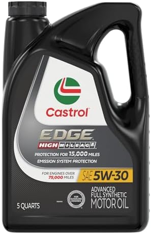 Castrol EDGE High Mileage 5W-30 Advanced Full Synthetic Motor Oil, 5 Quarts